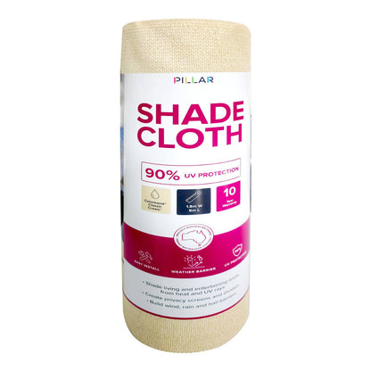 Pillar Shade Cloth - 83 x 5m - Cream - 90% UV