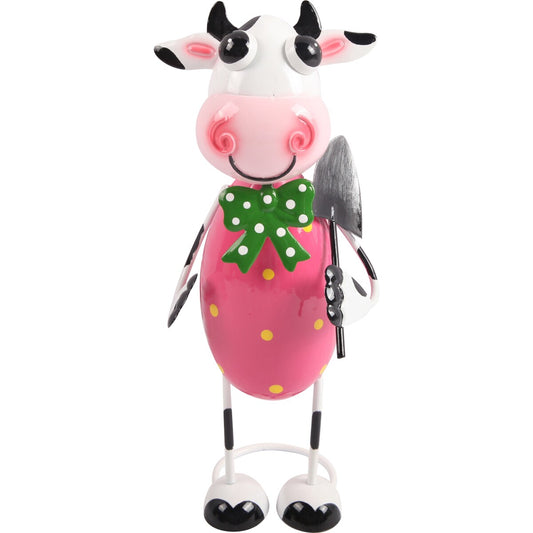 Green Gardener Metal Bobbing Cow Each