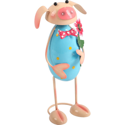Green Gardener Metal Bobbing Pig Each
