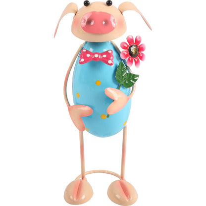 Green Gardener Metal Bobbing Pig Each