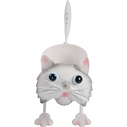 Green Gardener Metal Animal Pot White Cat Each