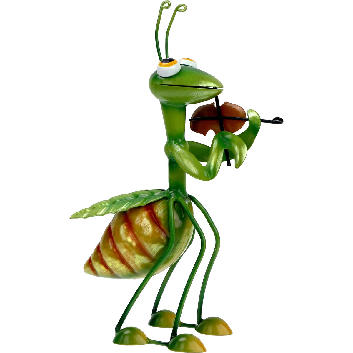 Green Gardener Metal Garden Grasshopper With Violin Each