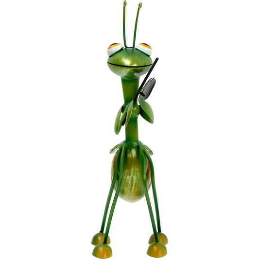 Green Gardener Metal Garden Grasshopper With Violin Each
