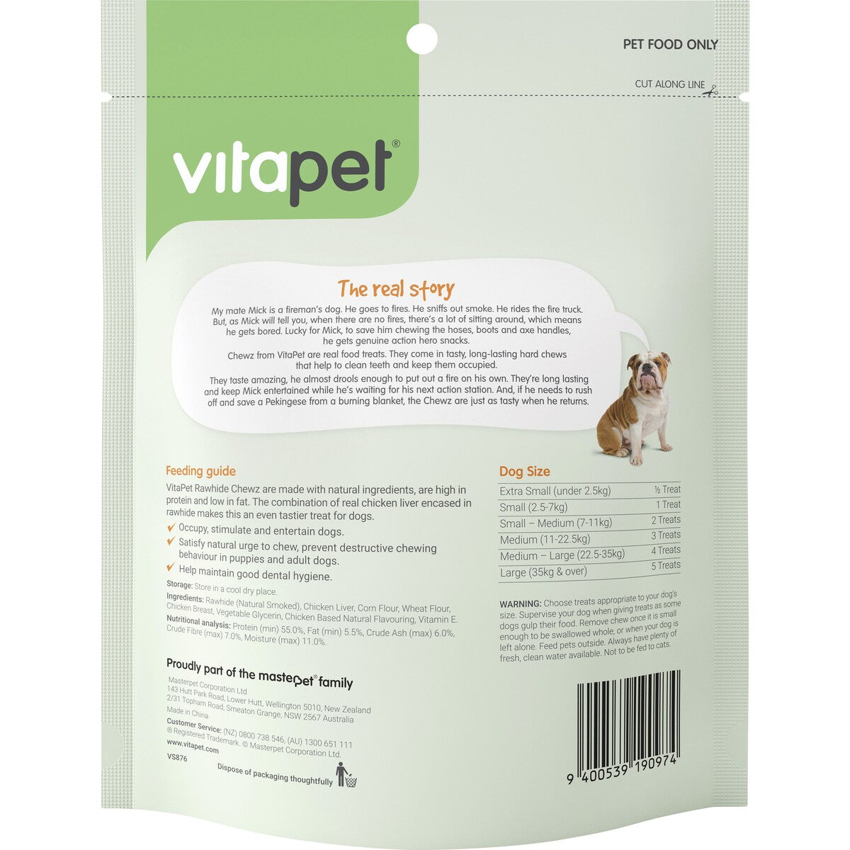 Vitapet Rawhide Barrels Filled With Chicken Liver 400g