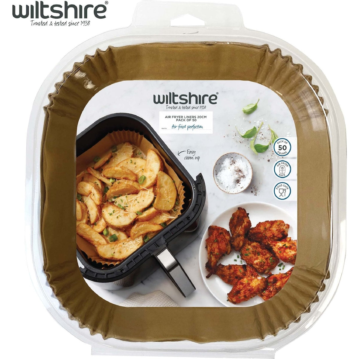 Wiltshire Air Fryer Liners 20cm Square 50 Pack