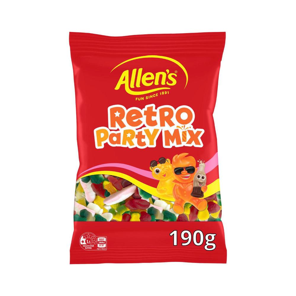 Allen's Lollies Retro Party Mix Lolly Bag - 190g