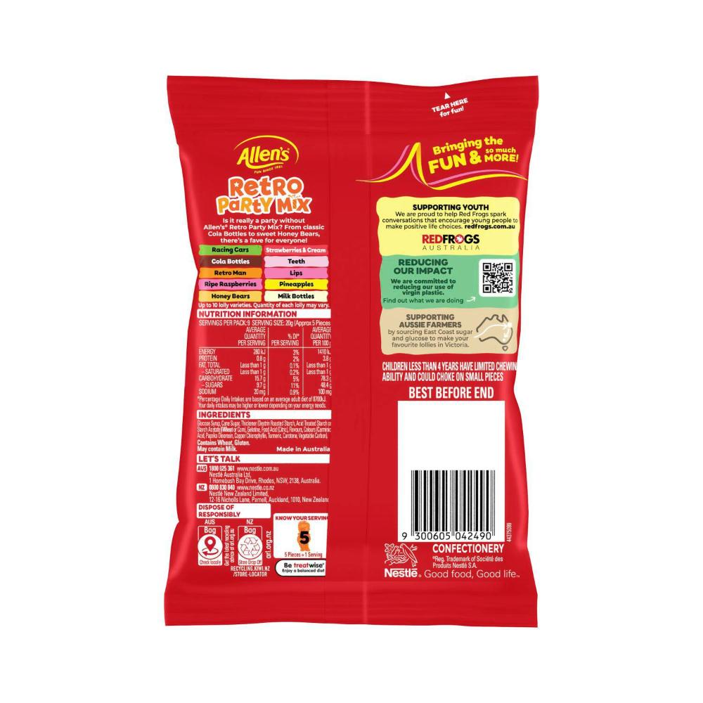 Allen's Lollies Retro Party Mix Lolly Bag - 190g
