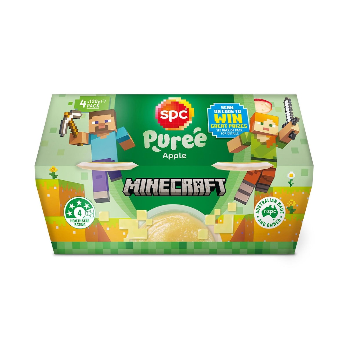 Spc Apple Puree Cups 120g X 4 Pack