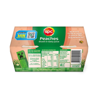 SPC Diced Peaches In Juice Fruit Cups 4 x 120g