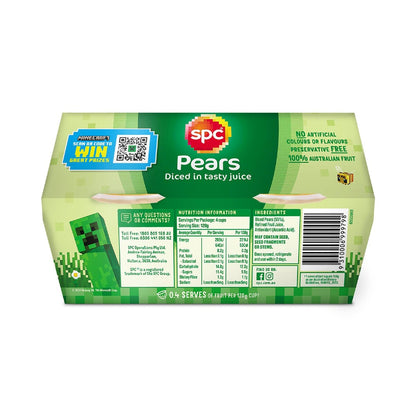 SPC Diced Pears In Juice Fruit Cups 4 x 120g