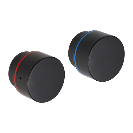 Shaw Mason Black Round Jumper Valve Wall Top Assembly - 185 x 75 x 70mm - Pair