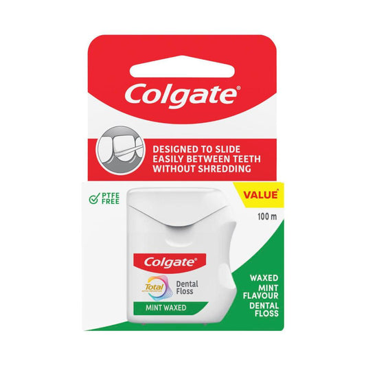 Colgate Total Mint Waxed Dental Floss - 100metre