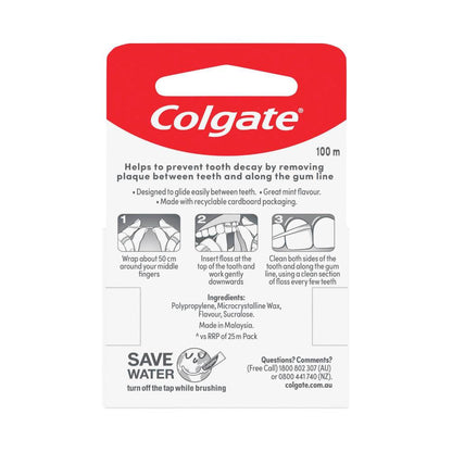 Colgate Total Mint Waxed Dental Floss - 100metre