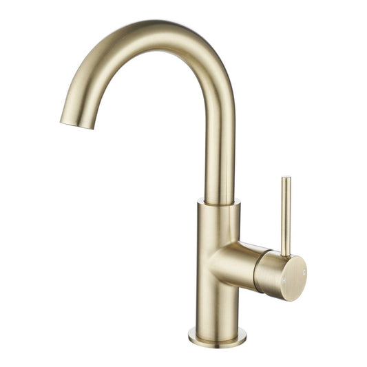 Mondella Resonance Basin Mixer - 25mm - Brushed Brass - Swivel - 6L/min