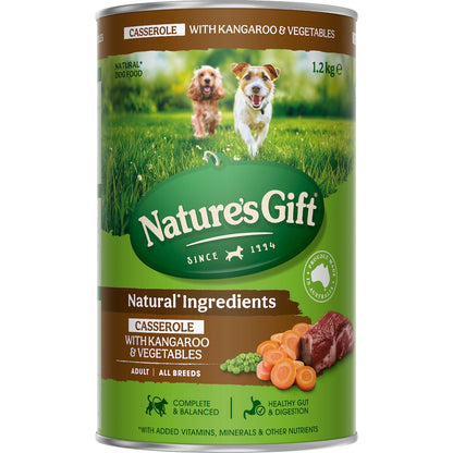 Natures Gift Adult Wet Dog Food Casserole With Kangaroo & Vegetables 1.2kg