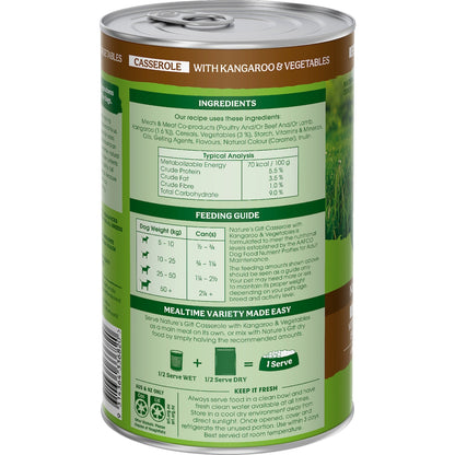 Natures Gift Adult Wet Dog Food Casserole With Kangaroo & Vegetables 1.2kg