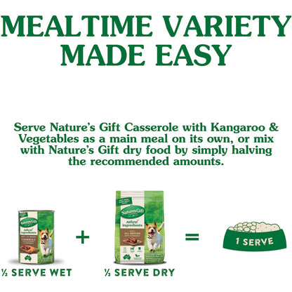 Natures Gift Adult Wet Dog Food Casserole With Kangaroo & Vegetables 1.2kg