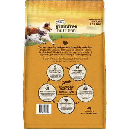Natures Goodness Grain Free Adult Dry Dog Food Chicken, Lamb & Garden Veges 3kg