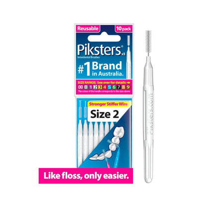 Piksters Interdental Brushes White Size 2 - 10 pack