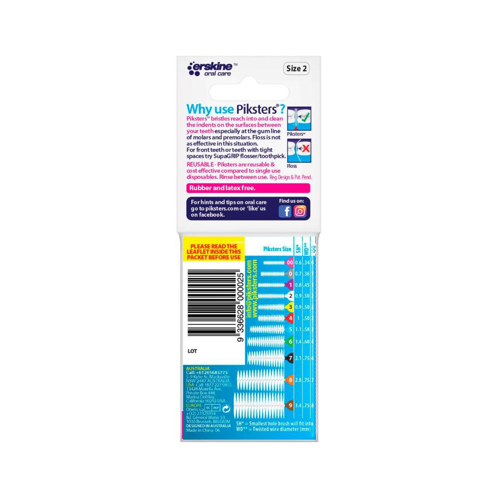 Piksters Interdental Brushes White Size 2 - 10 pack