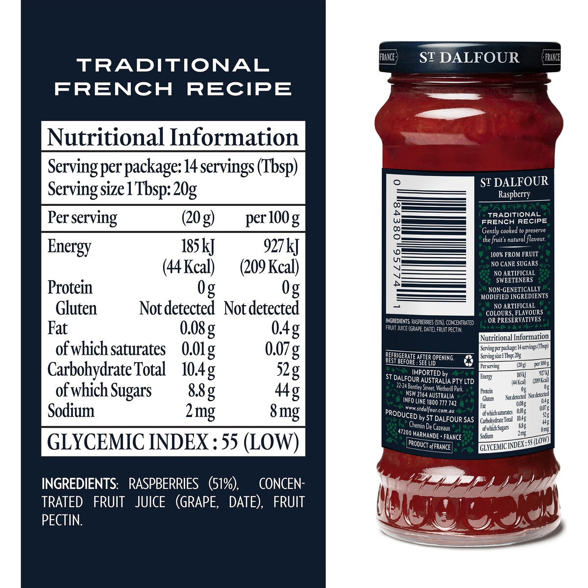 St Dalfour Raspberry 284g