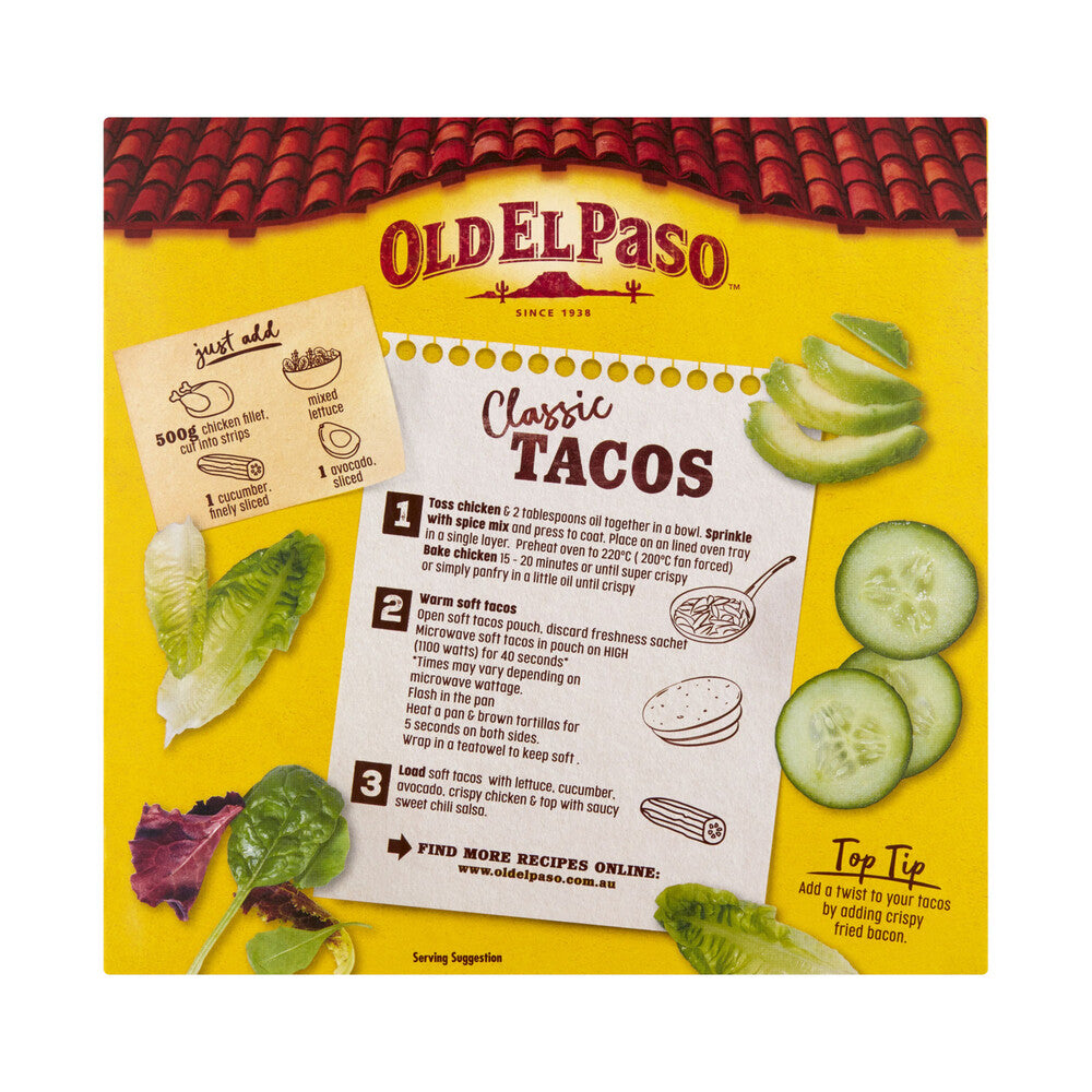 Old El Paso Crispy Chicken Soft Taco Kit Mild - 370g