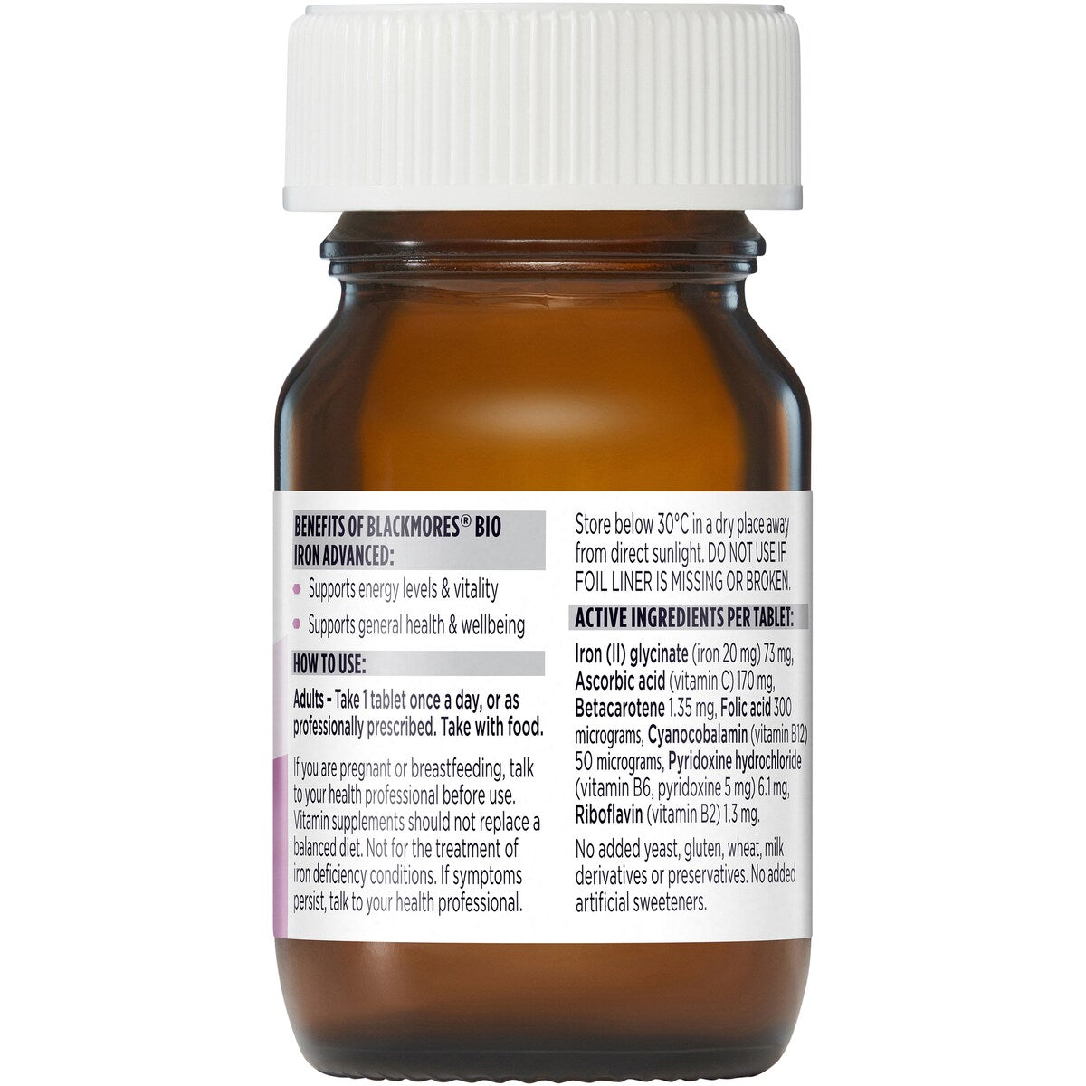 Blackmores Bio Iron Advanced Energy Support Tablets 30 pack