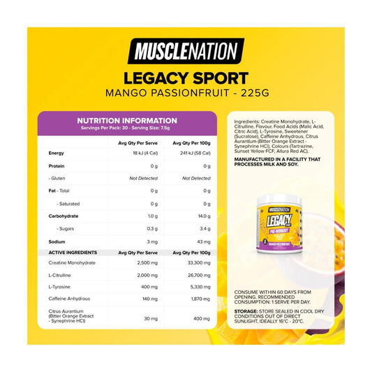Muse Nation Legacy Sport Mango Passion Passionfruit - 225g