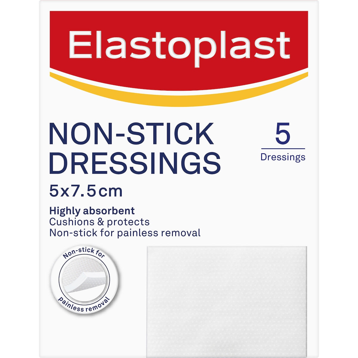 Elastoplast Non Stick Wound Pad Dressings For Wound Protection 5 Pack