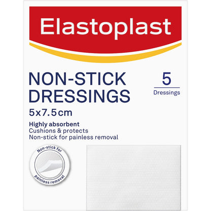 Elastoplast Non Stick Wound Pad Dressings For Wound Protection 5 Pack