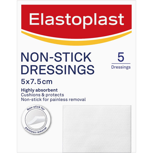 Elastoplast Non Stick Wound Pad Dressings For Wound Protection 5 Pack
