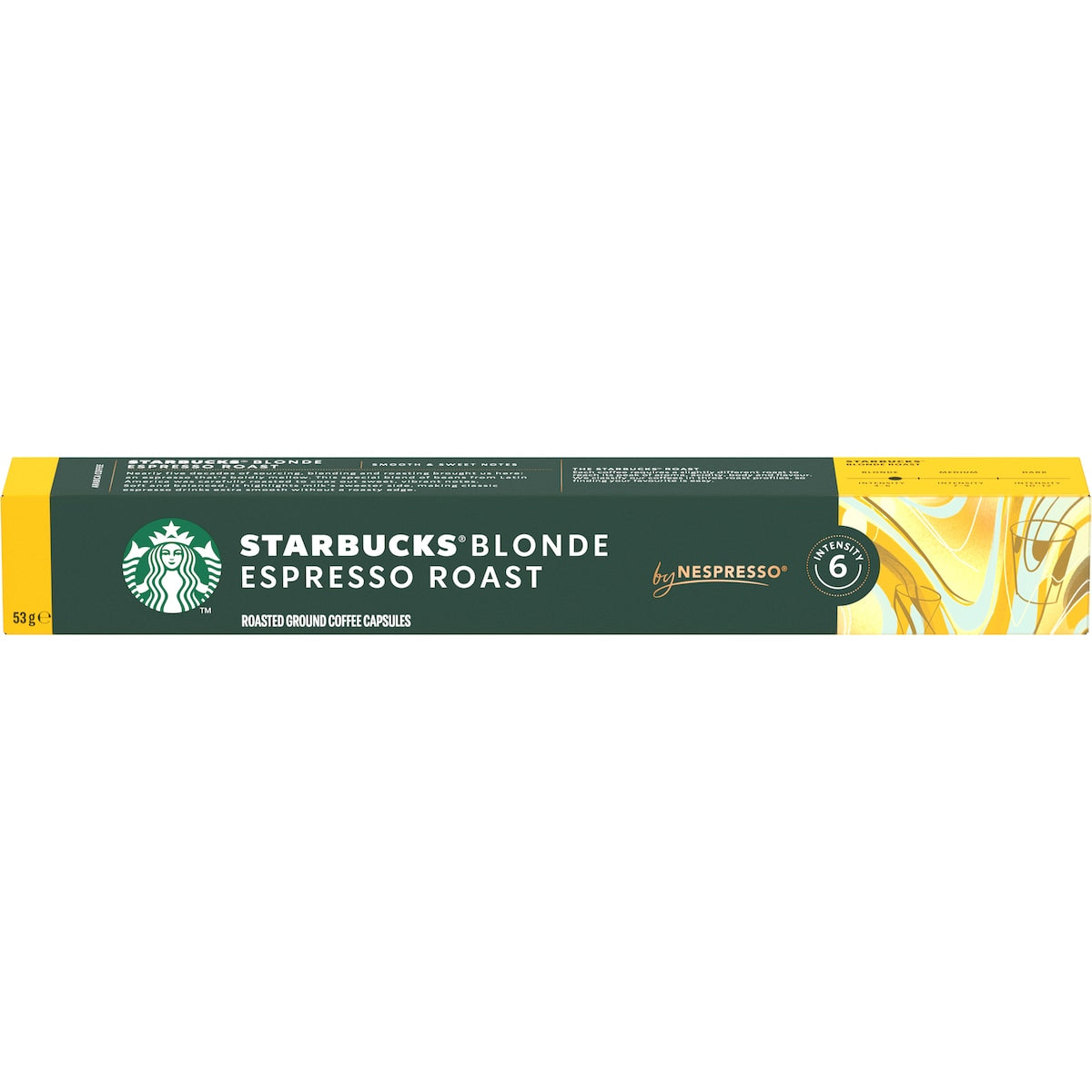Starbucks By Nespresso Blonde Espresso Roast Coffee Pods Capsules 10 Pack