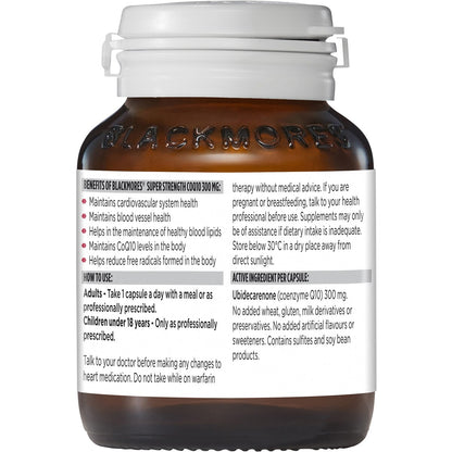 Blackmores Super Strength CoQ10 300mg Heart Health Vitamin Tablets 30 pack