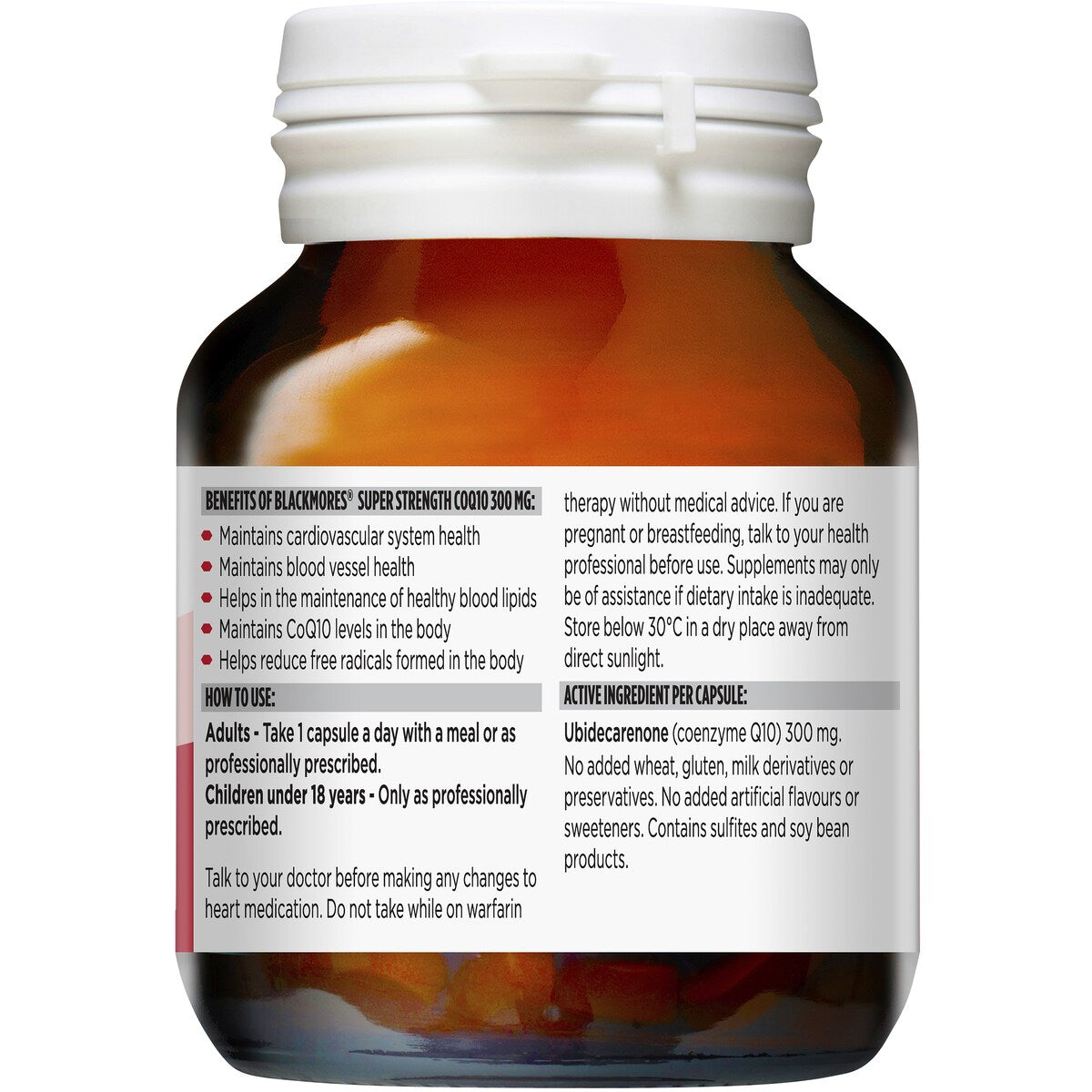 Blackmores Super Strength CoQ10 300mg Heart Health Vitamin Tablets 30 pack