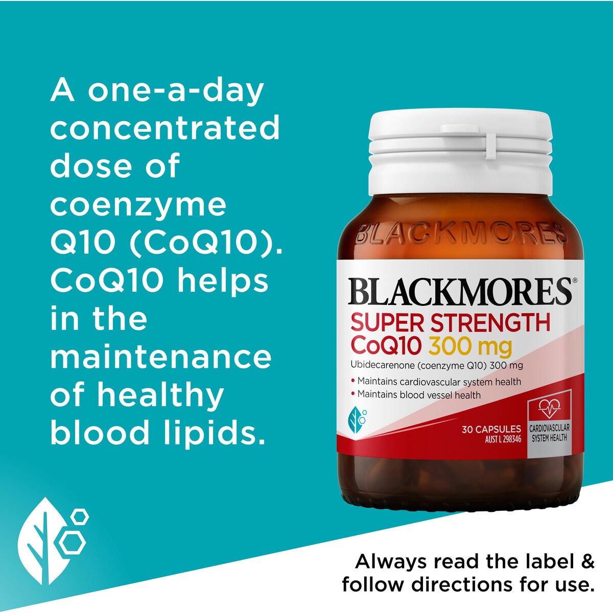 Blackmores Super Strength CoQ10 300mg Heart Health Vitamin Tablets 30 pack