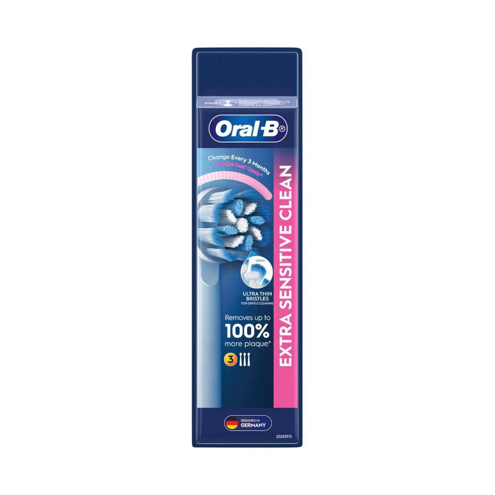 Oral B Extra Sensitive Clean Electric Toothbrush Replacement Heads - 3 Pack