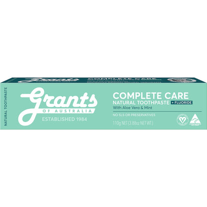 Grants Of Australia Complete Care Natural Toothpaste With Aloe & Mint 110g