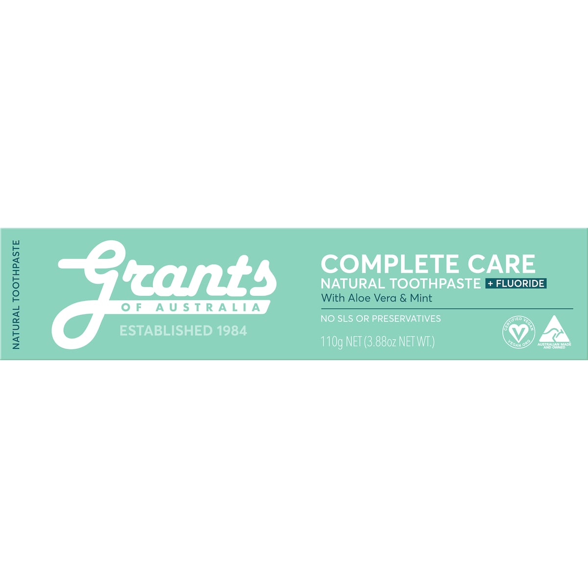 Grants Of Australia Complete Care Natural Toothpaste With Aloe & Mint 110g