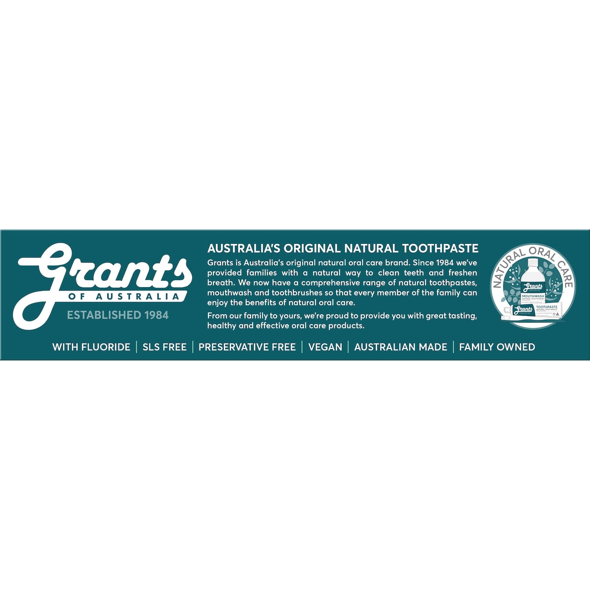 Grants Of Australia Complete Care Natural Toothpaste With Aloe & Mint 110g