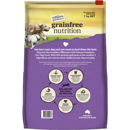 Natures Goodness Grain Free Adult Dry Dog Food Wild Game With Sweet Potato 7kg