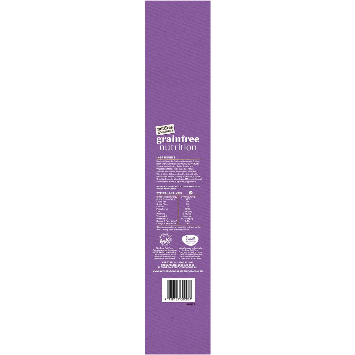 Natures Goodness Grain Free Adult Dry Dog Food Wild Game With Sweet Potato 7kg