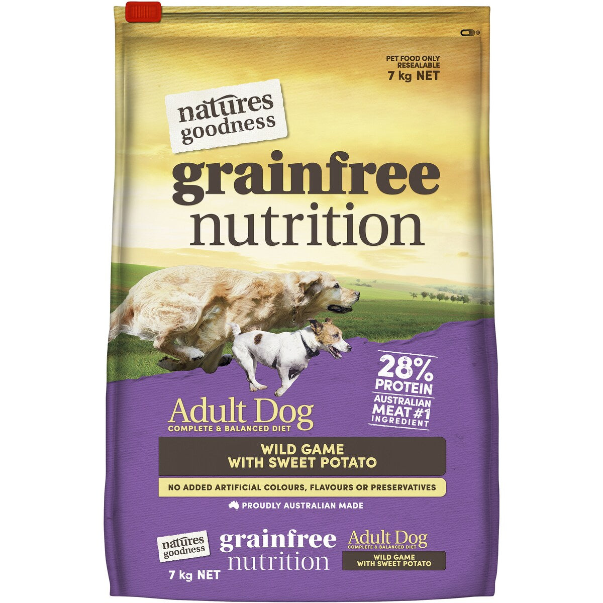 Natures Goodness Grain Free Adult Dry Dog Food Wild Game With Sweet Potato 7kg