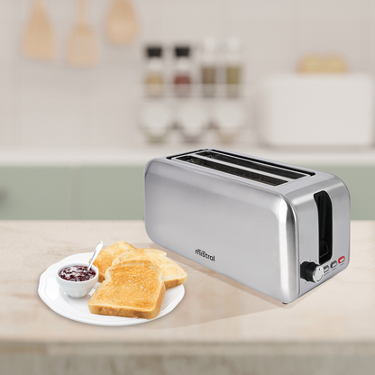 Mistral 4 Slice Toaster - Stainless Steel - 384 x 179 x 165mm