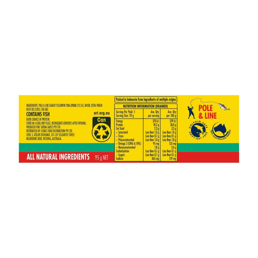 Sirena Lite Tuna In Oil Italian Style - 95g