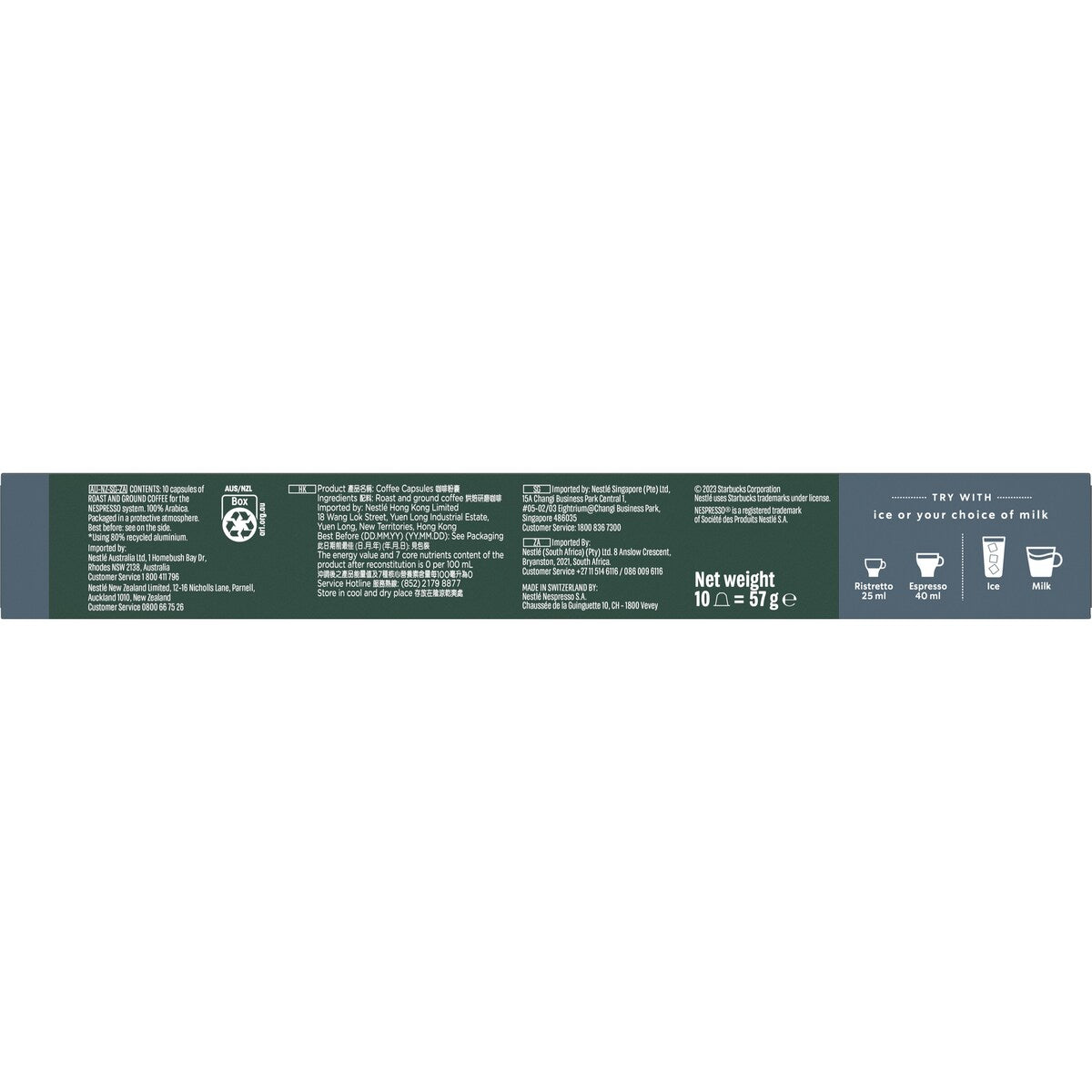 Starbucks by Nespresso Espresso Roast Coffee Pods Capsules 10 Pack