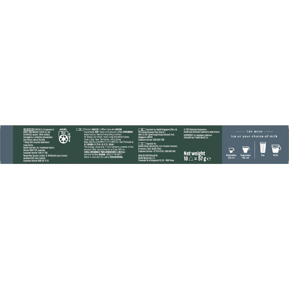Starbucks By Nespresso Espresso Roast Coffee Pods 10 Pack
