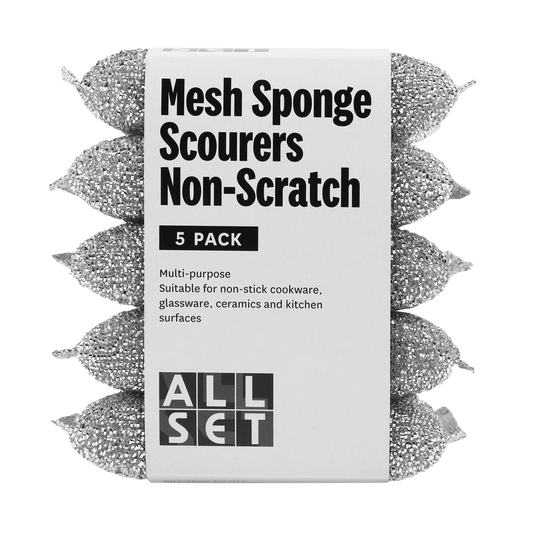 All Set Mesh Sponge Scourers Non-Scratch 5 Pack