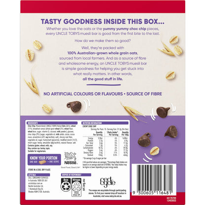 Uncle Tobys Muesli Bars Choc Chip 15 pack