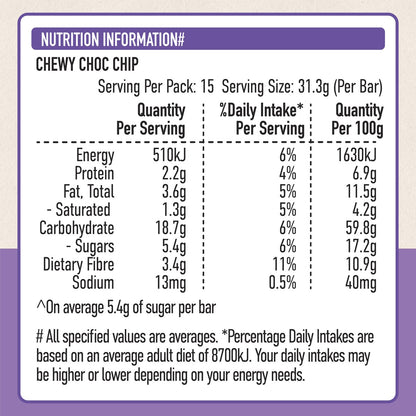 Uncle Tobys Muesli Bars Choc Chip 15 pack