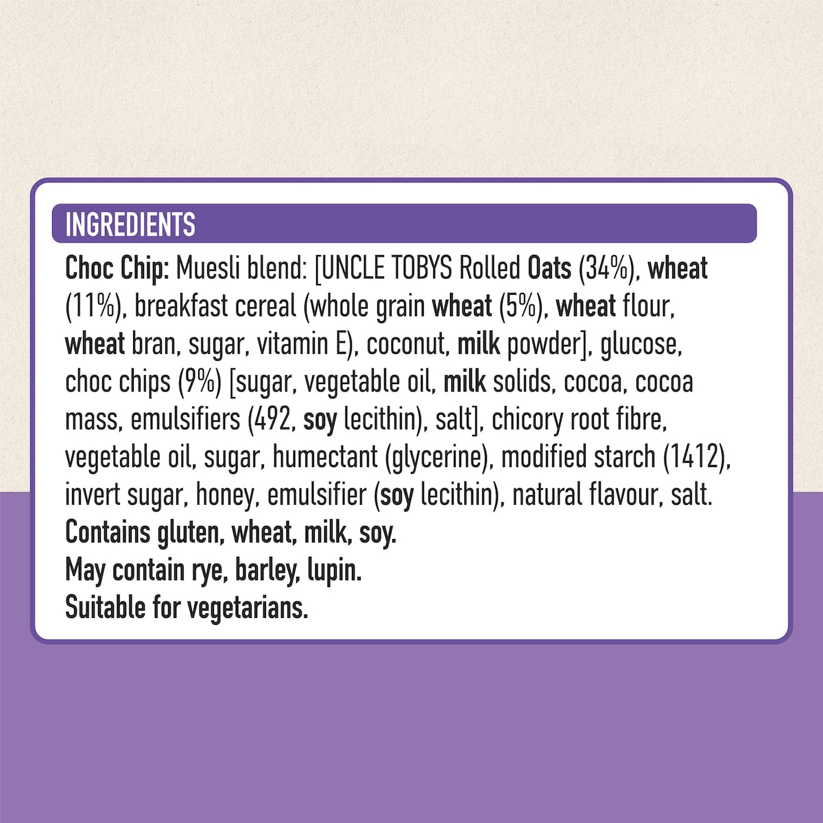 Uncle Tobys Muesli Bars Choc Chip 15 pack